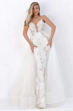 Tarik Ediz - 50667 Plunging V-Neck Dress With Overskirt 10 Tarik Ediz - 50667 Plunging V-Neck Dress With Overskirt