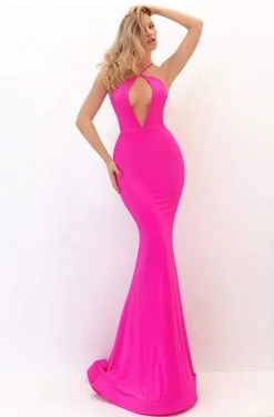 Tarik Ediz - 50670 Plunging Halter Neck Trumpet Dress With Train Formal Gowns
