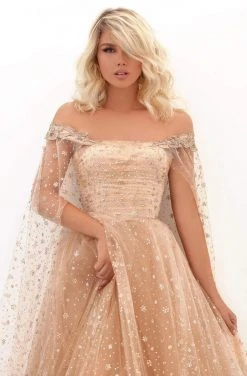 Tarik Ediz - 50707 Embroidered Off-Shoulder Ballgown