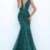 Tarik Ediz - 50718 Embellished Deep V-neck Mermaid Dress