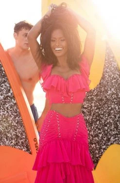 Tarik Ediz - 50737 Two-Piece Ruffle Trimmed Trumpet Gown Formal Gowns