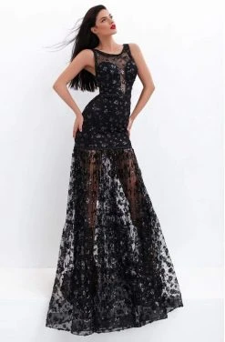 Formal Gowns Tarik Ediz - 50751 Embellished Scoop Trumpet Dress