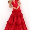 Tarik Ediz - 50755 Floral Applique Deep Off-Shoulder Trumpet Dress Formal Gowns