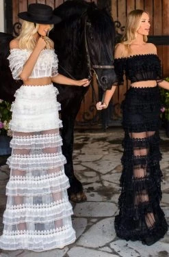 Formal Gowns Tarik Ediz - 50765 Two-Piece Ruffle Tiered Off Shoulder Gown 21 Formal Gowns Tarik Ediz - 50765 Two-Piece Ruffle Tiered Off Shoulder Gown