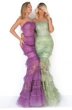 Tarik Ediz - 50769 Strapless Embroidered Ruffled Trumpet Dress Formal Gowns 7 Tarik Ediz - 50769 Strapless Embroidered Ruffled Trumpet Dress Formal Gowns