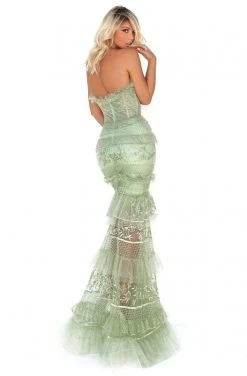 Tarik Ediz - 50769 Strapless Embroidered Ruffled Trumpet Dress Formal Gowns 6 Tarik Ediz - 50769 Strapless Embroidered Ruffled Trumpet Dress Formal Gowns