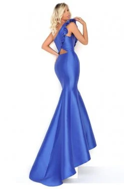 Formal Gowns Tarik Ediz - 50774 Ruffled One Shoulder Mermaid Dress