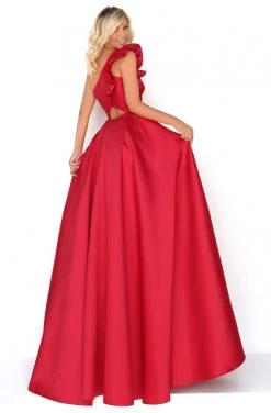 Formal Gowns Tarik Ediz - 50776 Ruffled One Shoulder A-line Dress