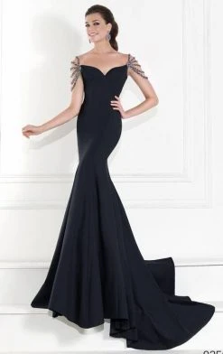 Tarik Ediz 92593 Sweetheart Neck Beaded Illusion Evening Gown