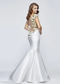 Tarik Ediz - 93139 Floral Illusion Bateau Mermaid Dress Formal Gowns