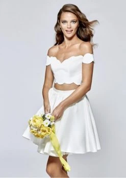 Tarik Ediz - 93142 Two Piece Off Shoulder A-line Dress Cocktail Dresses