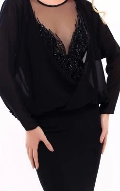 Tarik Ediz - 93304 Beaded Illusion Neckline Sheath Gown 8 Tarik Ediz - 93304 Beaded Illusion Neckline Sheath Gown