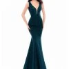 Tarik Ediz - 93331 Embellished Deep V-neck Mermaid Dress