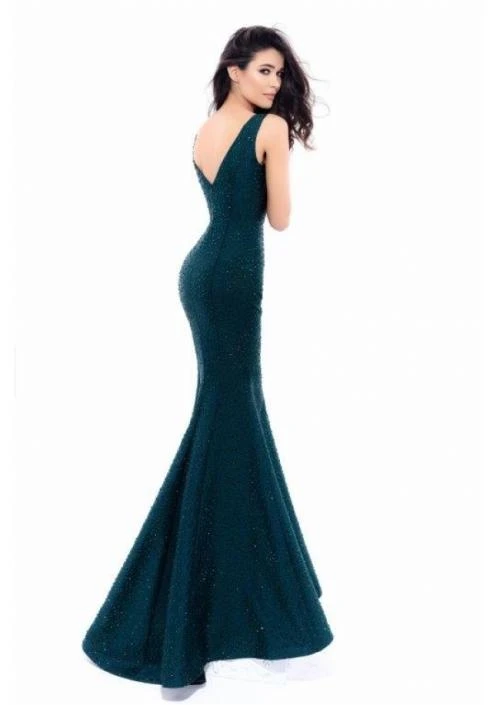 Tarik Ediz - 93331 Embellished Deep V-neck Mermaid Dress 4 Tarik Ediz - 93331 Embellished Deep V-neck Mermaid Dress
