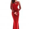 Tarik Ediz - 93337 Long Sleeved Embellished Crepe Gown 2 Tarik Ediz - 93337 Long Sleeved Embellished Crepe Gown