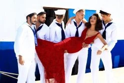 Tarik Ediz - 93455 Lace Deep V-neck Jersey Sheath Dress Formal Gowns