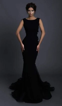 Tarik Ediz - 93600 Floral Lace Bateau Mermaid Dress Formal Gowns