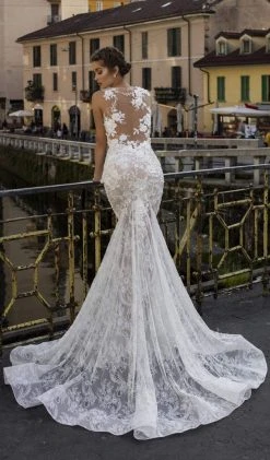 Tarik Ediz - 93600 Floral Lace Bateau Mermaid Dress Formal Gowns