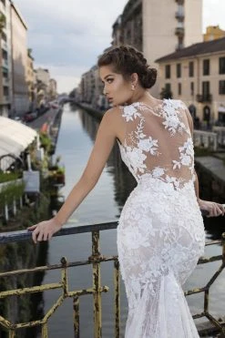 Tarik Ediz - 93600 Floral Lace Bateau Mermaid Dress Formal Gowns
