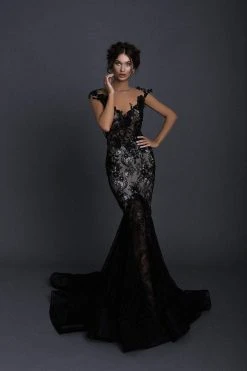 Tarik Ediz - 93602 Floral Embroidered Mermaid Dress With Train 16 Tarik Ediz - 93602 Floral Embroidered Mermaid Dress With Train