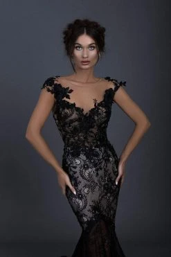 Tarik Ediz - 93602 Floral Embroidered Mermaid Dress With Train 18 Tarik Ediz - 93602 Floral Embroidered Mermaid Dress With Train