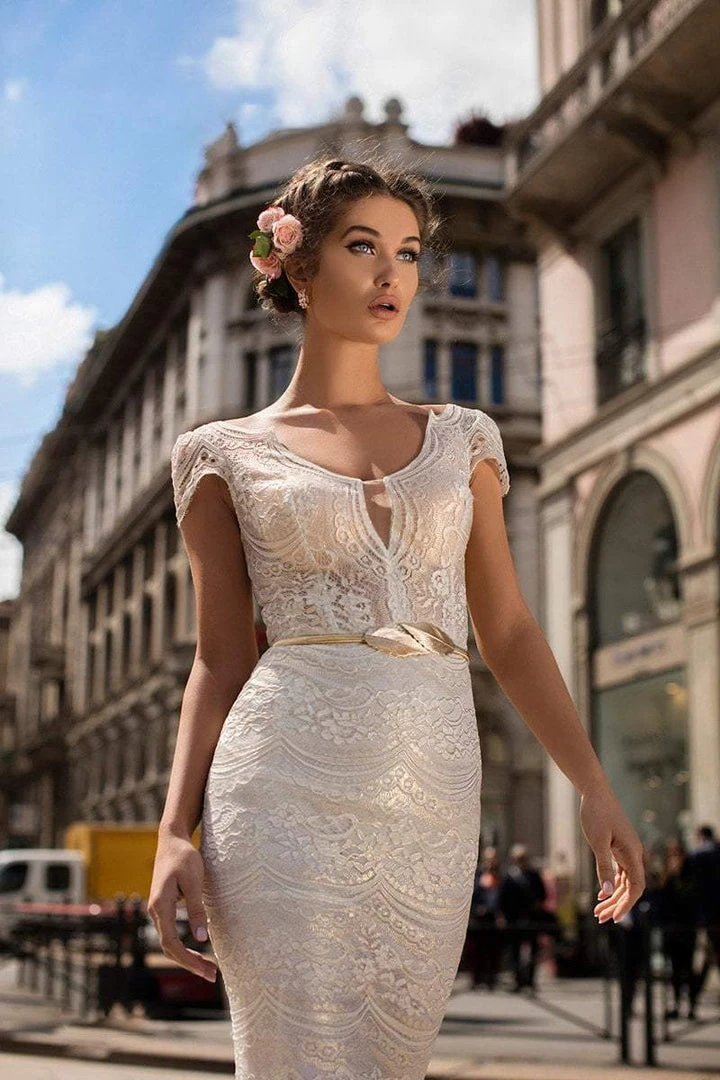 Formal Gowns Tarik Ediz - 93638 Floral Lace Sheath Evening Dress 4 Formal Gowns Tarik Ediz - 93638 Floral Lace Sheath Evening Dress