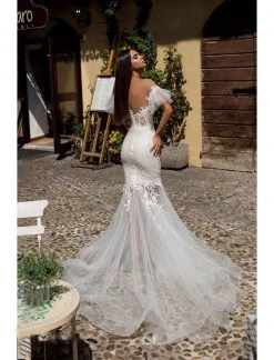 Formal Gowns Tarik Ediz - 93645 Bedazzled Illusion Neck Mermaid Dress With Train