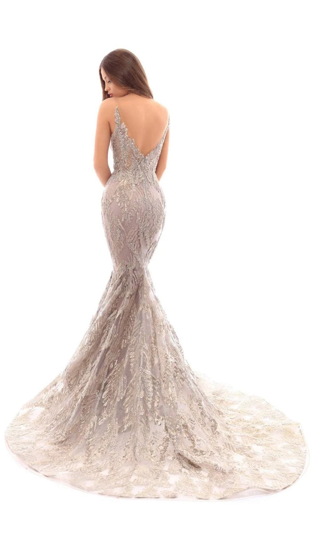 Tarik Ediz - 93651 Embellished Illusion Neck Mermaid Gown With Train 4 Tarik Ediz - 93651 Embellished Illusion Neck Mermaid Gown With Train
