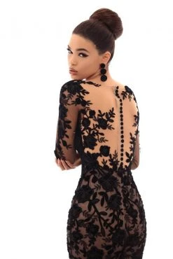 Tarik Ediz - 93656 Floral Applique Illusion Bateau Mermaid Dress 19 Tarik Ediz - 93656 Floral Applique Illusion Bateau Mermaid Dress