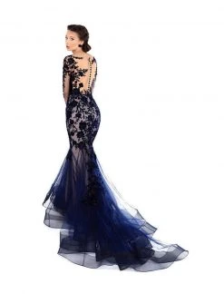Tarik Ediz - 93656 Floral Applique Illusion Bateau Mermaid Dress 26 Tarik Ediz - 93656 Floral Applique Illusion Bateau Mermaid Dress