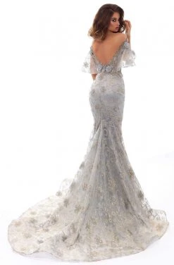 Formal Gowns Tarik Ediz - 93660 Floral Applique Mermaid Dress With Train