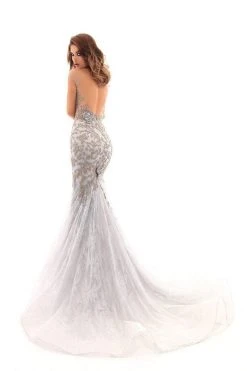 Tarik Ediz - 93661 Floral Embroidered Illusion Bateau Mermaid Dress Formal Gowns