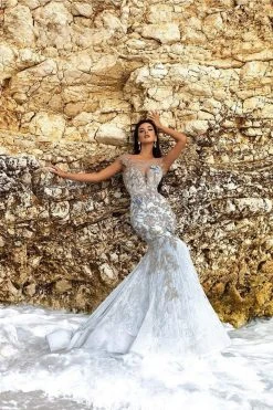 Tarik Ediz - 93661 Floral Embroidered Illusion Bateau Mermaid Dress Formal Gowns 15 Tarik Ediz - 93661 Floral Embroidered Illusion Bateau Mermaid Dress Formal Gowns