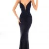 Formal Gowns Tarik Ediz - 93676 Illusion Plunging Sparkly Velvet Evening Gown 1 Formal Gowns Tarik Ediz - 93676 Illusion Plunging Sparkly Velvet Evening Gown