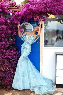 Formal Gowns Tarik Ediz - 93694 Illusion Draped Trailing Foliage Lace Gown 12 Formal Gowns Tarik Ediz - 93694 Illusion Draped Trailing Foliage Lace Gown