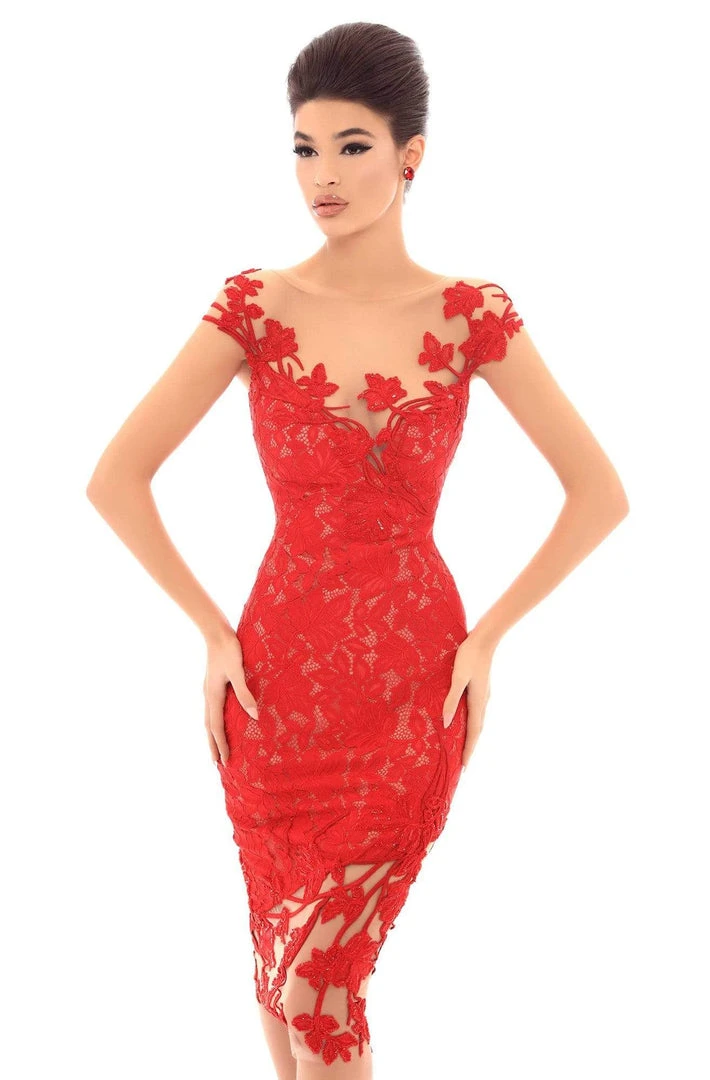 Plus Size Dresses Tarik Ediz - 93695 Floral Embroidered Illusion Bateau Fitted Dress 3 Plus Size Dresses Tarik Ediz - 93695 Floral Embroidered Illusion Bateau Fitted Dress