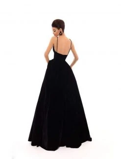 Tarik Ediz - 93698 Sleeveless Plunging V-neck Empire Ballgown