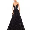 Formal Gowns Tarik Ediz - 93699 Sequined Deep V-neck A-line Dress 1 Formal Gowns Tarik Ediz - 93699 Sequined Deep V-neck A-line Dress