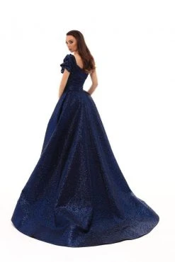 Formal Gowns Tarik Ediz - 93709 Ruched Jacquard Trumpet Dress With Overskirt