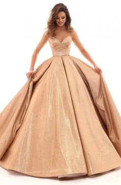 Formal Gowns Tarik Ediz - 93711 Strapless V-neck Pleated Ballgown