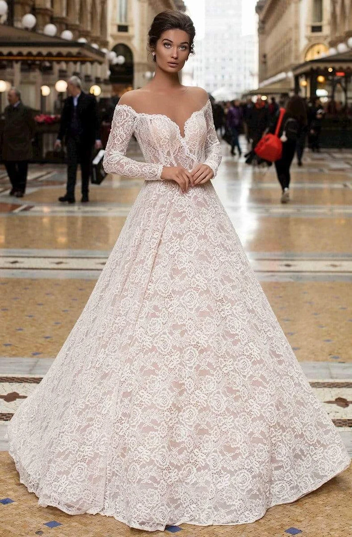 Formal Gowns Tarik Ediz - 93729 Illusion Nude Shoulders Allover Lace Ballgown 3 Formal Gowns Tarik Ediz - 93729 Illusion Nude Shoulders Allover Lace Ballgown