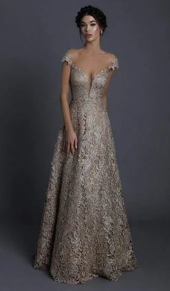 Tarik Ediz - 93739 Floral Lace Illusion Neck A-line Dress 10 Tarik Ediz - 93739 Floral Lace Illusion Neck A-line Dress