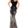 Formal Gowns Tarik Ediz - 93746 Animal Printed Beaded Trumpet Dress