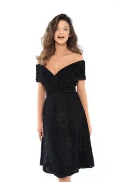 Tarik Ediz - 93750 Lace Off-Shoulder Empire Waist A-line Dress