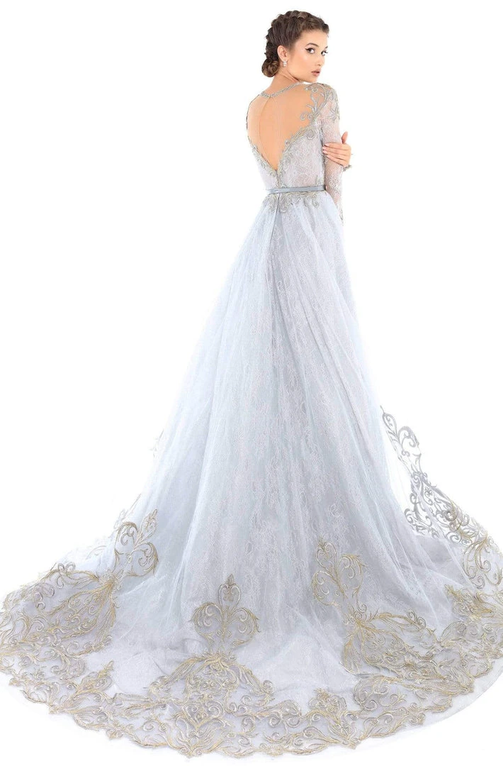 Tarik Ediz - 93754 Illusion Jewel Lace Embroidered Evening Gown Formal Gowns 4 Tarik Ediz - 93754 Illusion Jewel Lace Embroidered Evening Gown Formal Gowns