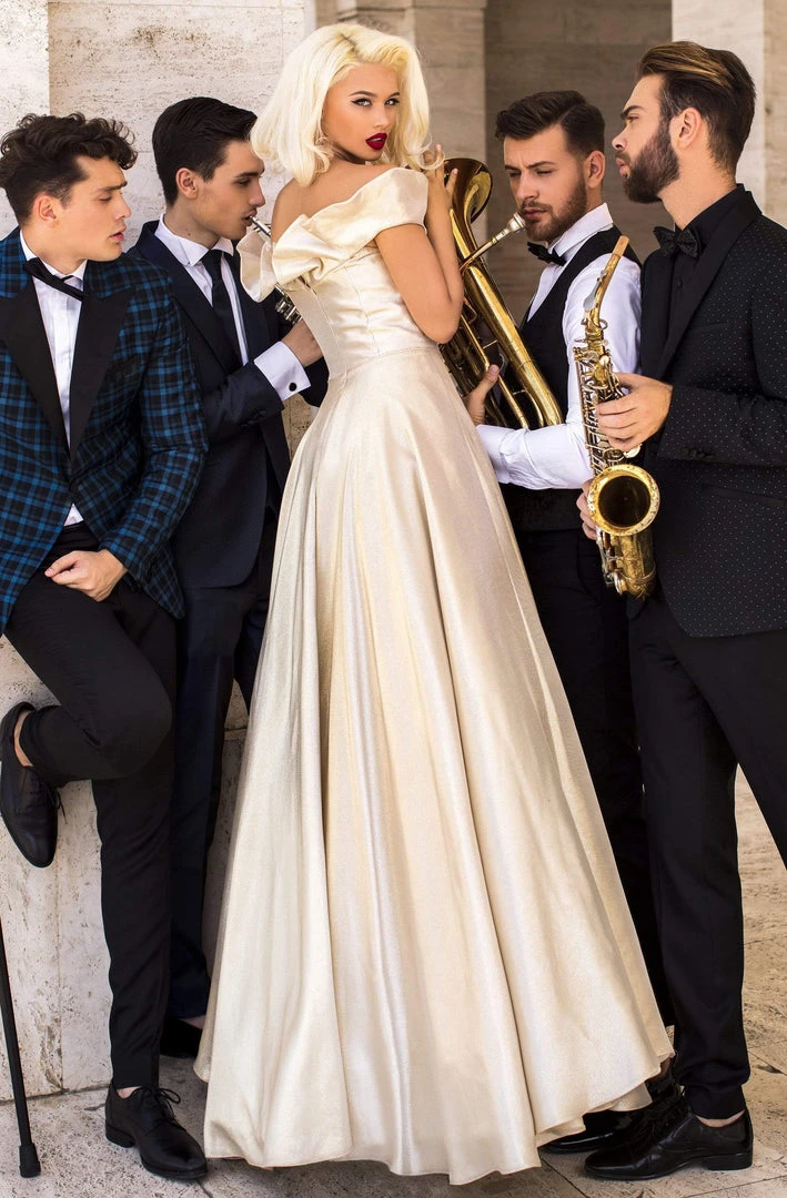 Tarik Ediz - 93805 Ruffled Off Shoulder Iridescent Gown Formal Gowns 6 Tarik Ediz - 93805 Ruffled Off Shoulder Iridescent Gown Formal Gowns