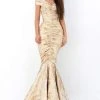 Tarik Ediz - 93811 Off-Shoulder Ruched Mermaid Dress