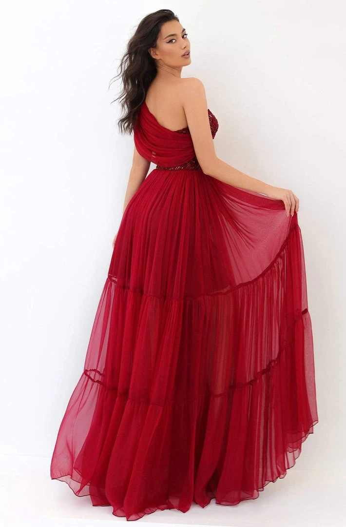 Formal Gowns Tarik Ediz - 93814 Ruched Asymmetrical A-Line Dress 4 Formal Gowns Tarik Ediz - 93814 Ruched Asymmetrical A-Line Dress