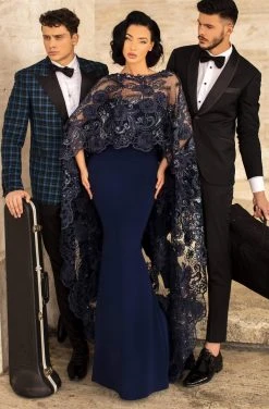 Tarik Ediz - 93817 Embellished Overlay Strapless Mermaid Gown