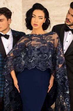 Tarik Ediz - 93817 Embellished Overlay Strapless Mermaid Gown